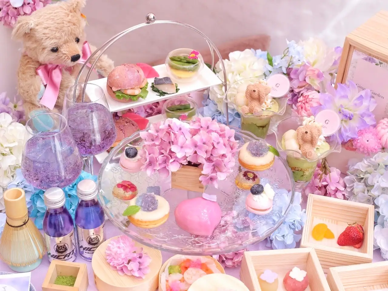 【4/28~】ジンジャーガーデンアフタヌーンティ、紫陽花一面の世界で楽しむ和風と韓国風2テーマのアフタヌーンティー!あなたはどっちが好き??